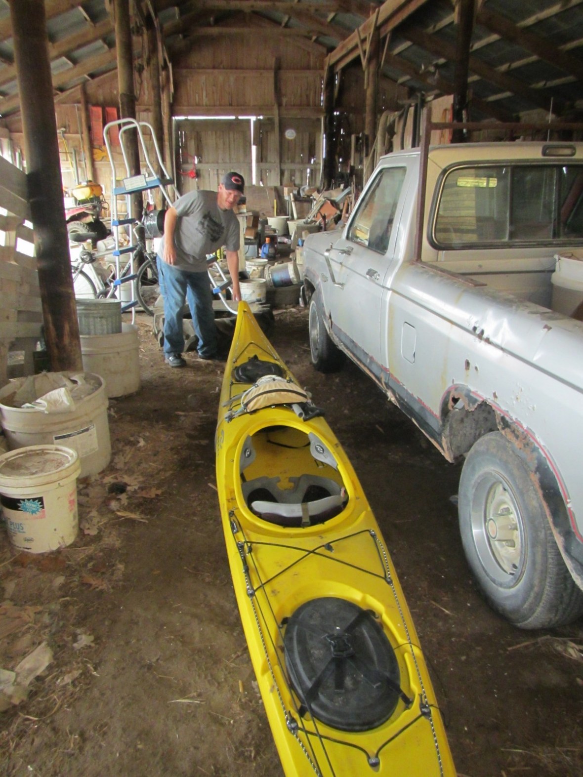 Into the barn for a bit of rest.